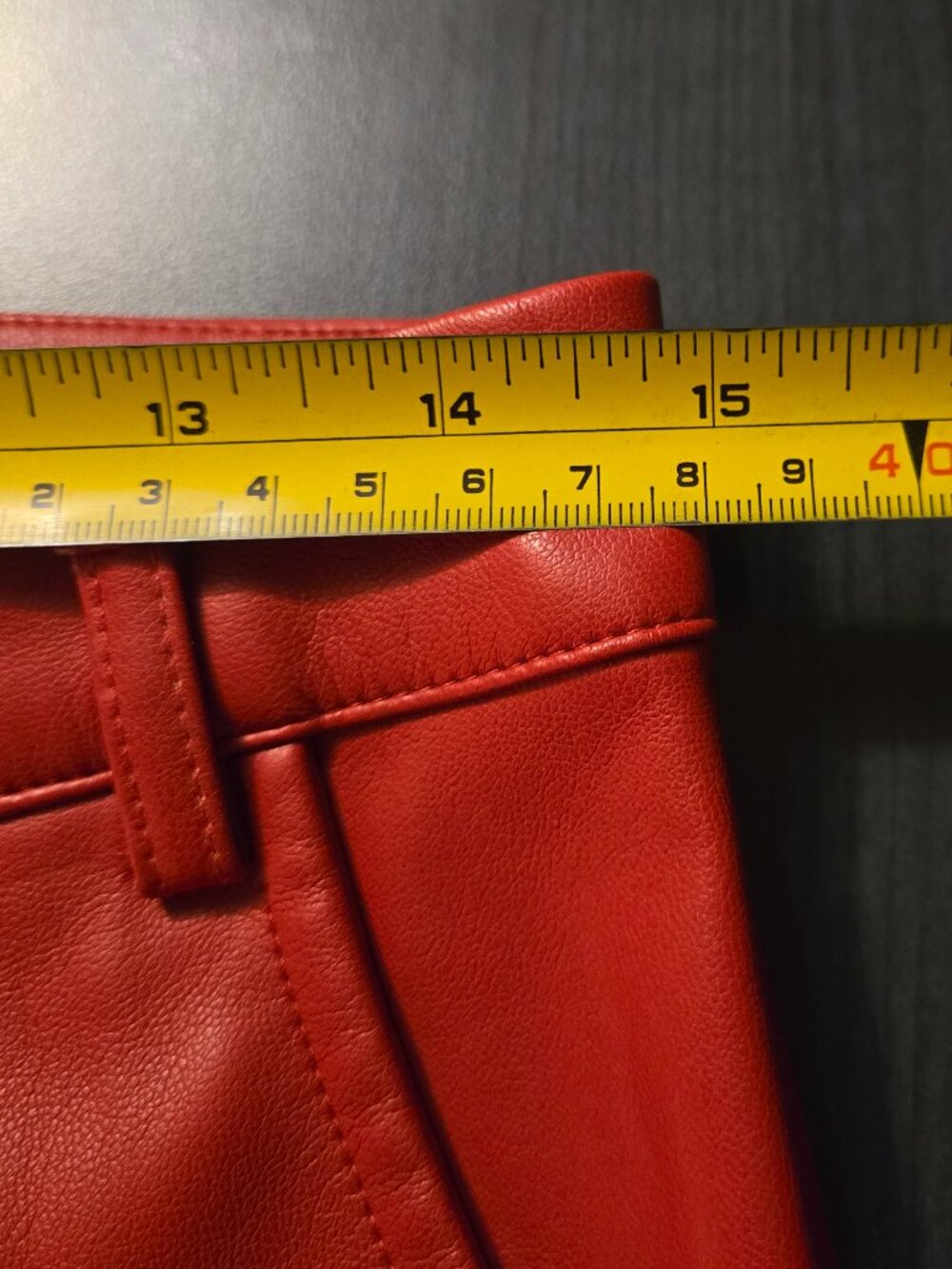 NWOT Red Faux Leather Pants Size Large 10-12 - Picture 8 of 10